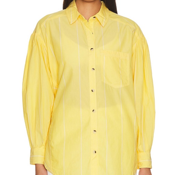 We the free Happy Hour Stripe Top in Yellow Combo SIZE L OVERSIZED STYLE - Picture 4 of 4